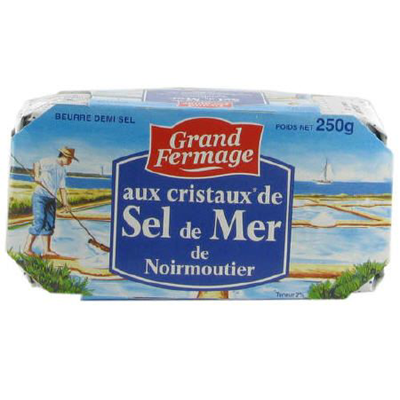 <transcy>Beurre aux cristaux de sel Sel de mer de Noirmoutier, 250 g</transcy>